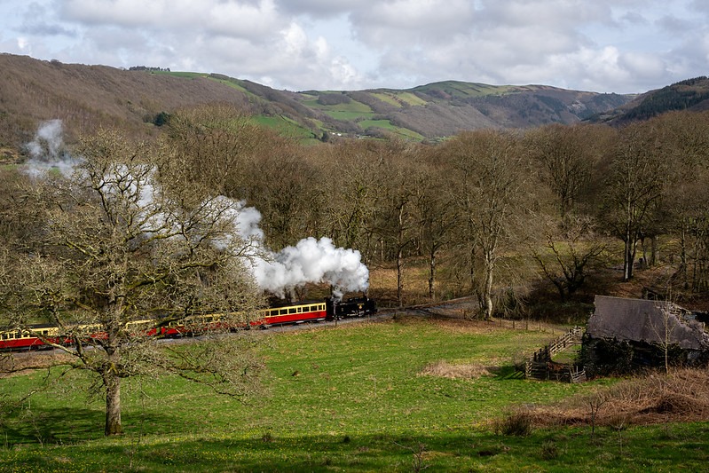 a train that is on top of a lush green field