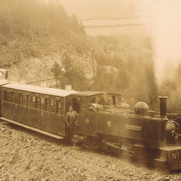 a vintage photo of a train