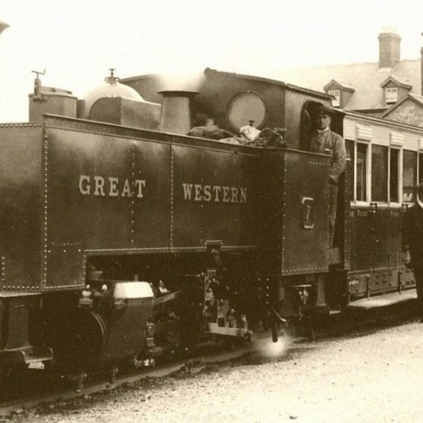 a vintage photo of a train