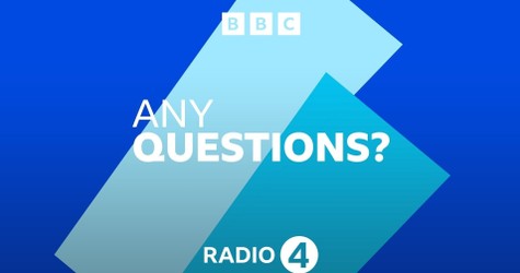 Blue background with 'BBC Any Questions?' and 'Radio 4' text in white.